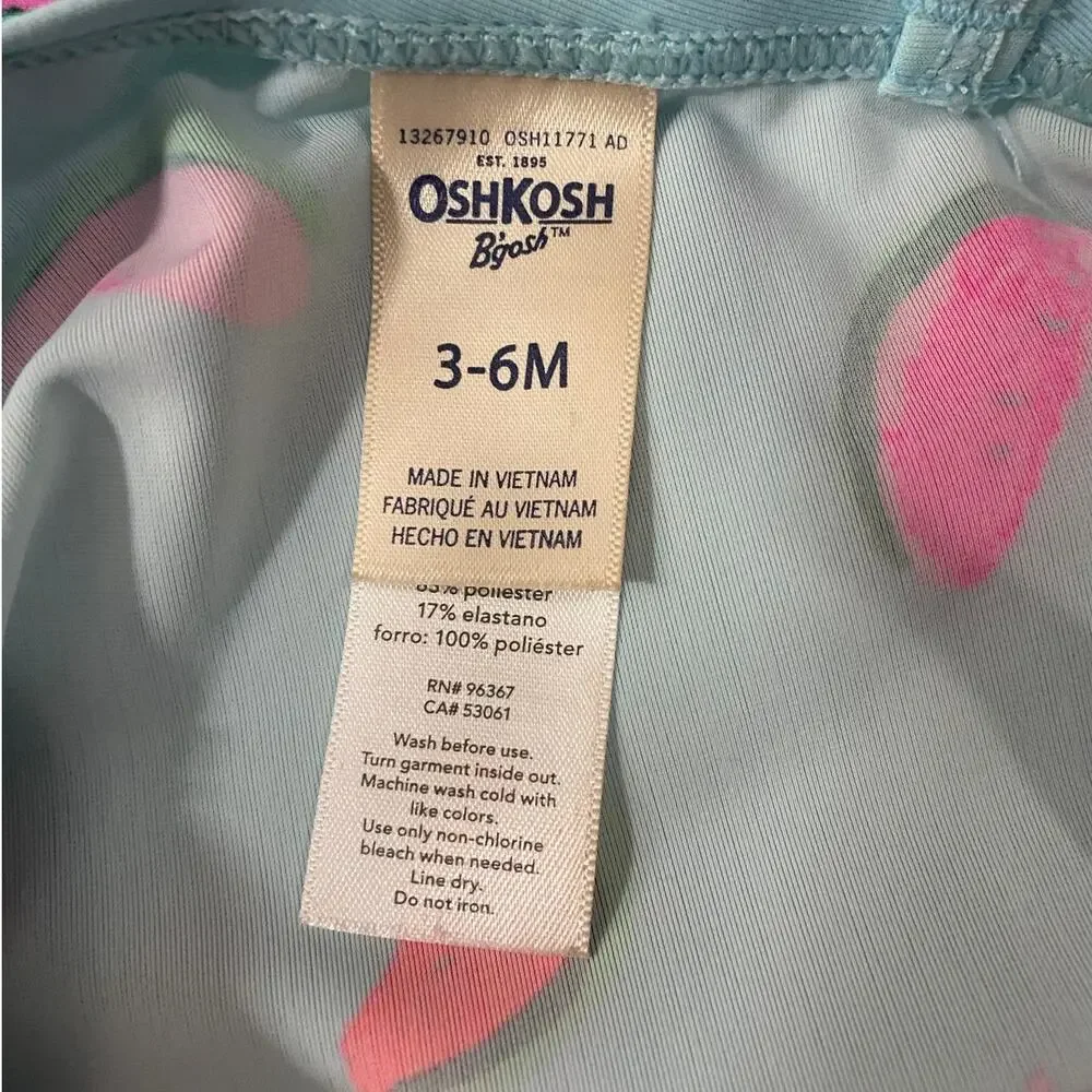 Osh Kosh Bgosh Heathtex Baby Girl 2 Swimsuits Bundle 0-3/3-6 Months Pink Tutu